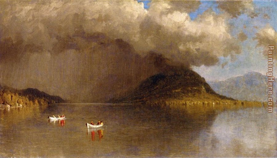 Coming Rain on Lake George, A Sketch painting - Sanford Robinson Gifford Coming Rain on Lake George, A Sketch art painting
